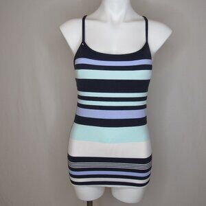 Lululemon Blue Stripe Power Y Sport Tank Top Women's 8